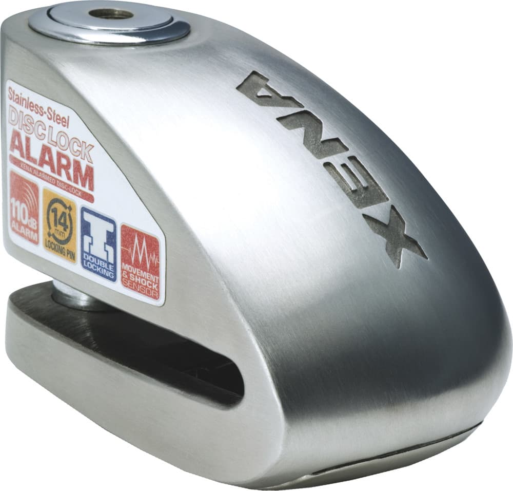 XX10 ALARM DISC LOCK 3.3" X 2.4" STAINLESS STEEL - Image 1