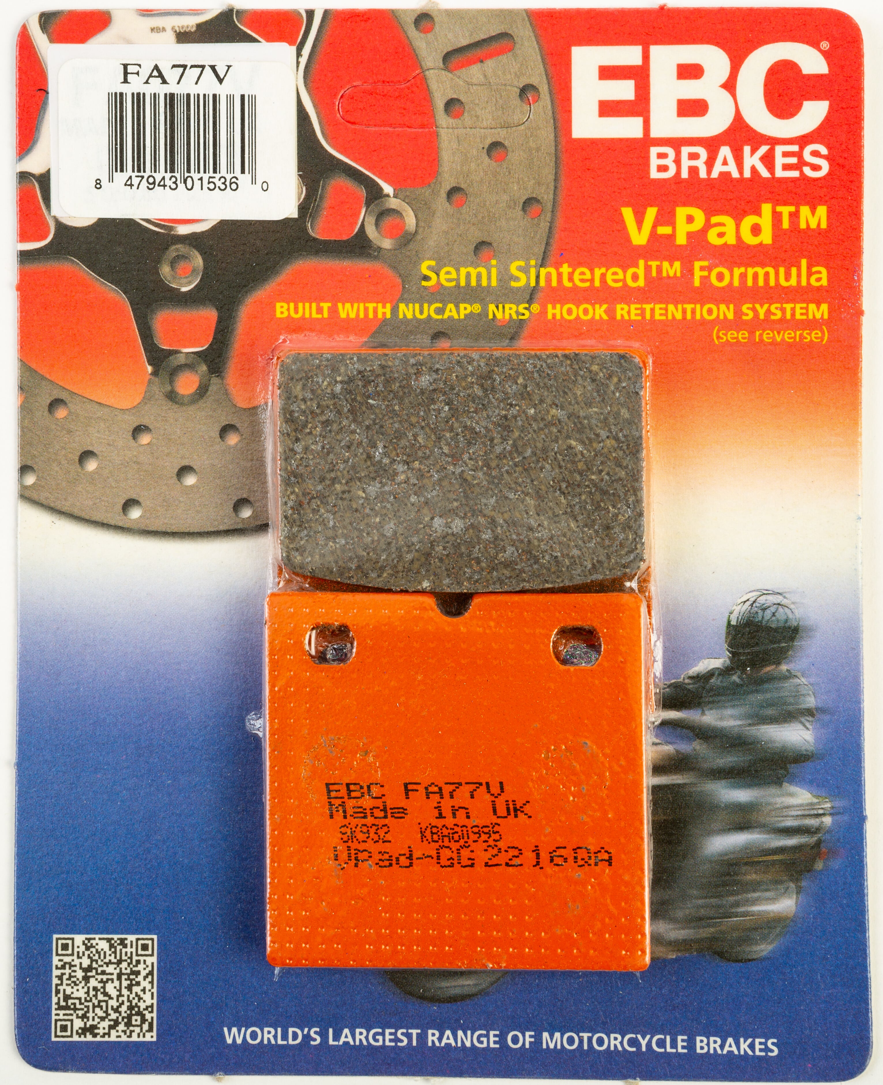 BRAKE PADS FA77V SEMI-SINTERED V SERIES