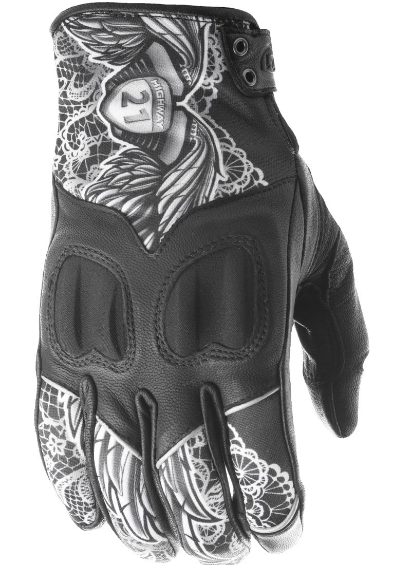 WOMEN'S VIXEN GLOVES BLACK/WHITE LACE